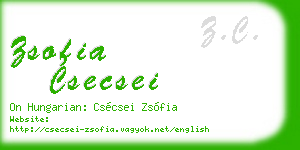 zsofia csecsei business card