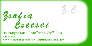 zsofia csecsei business card